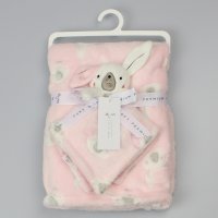 F12556: Baby Pink Bunny Comforter & Blanket